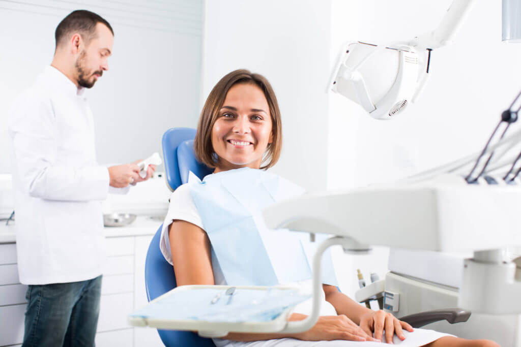 My Dentist at Morgan Creek - Young Woman Waiting for Dental Exam and maintaining good oral health practices