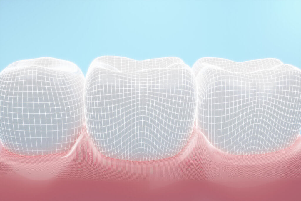 a digital image showing how teeth are protected with dental sealant